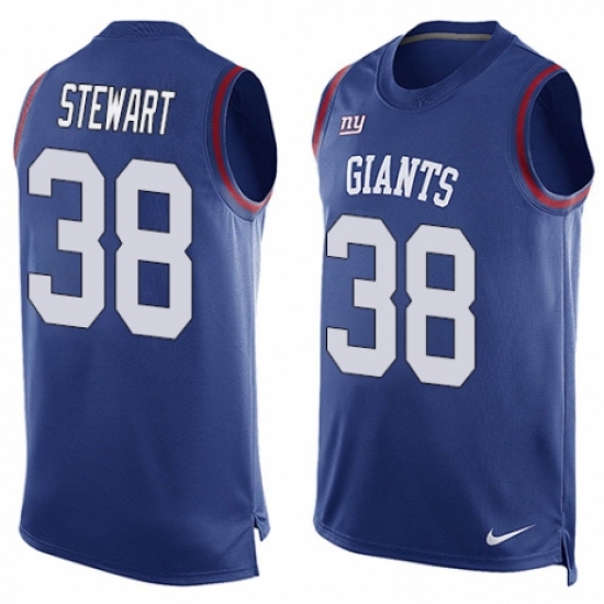 Men's Nike New York Giants #38 Jonathan Stewart Limited Royal Blue Player Name & Number Tank Top NFL Jersey - Ujersey