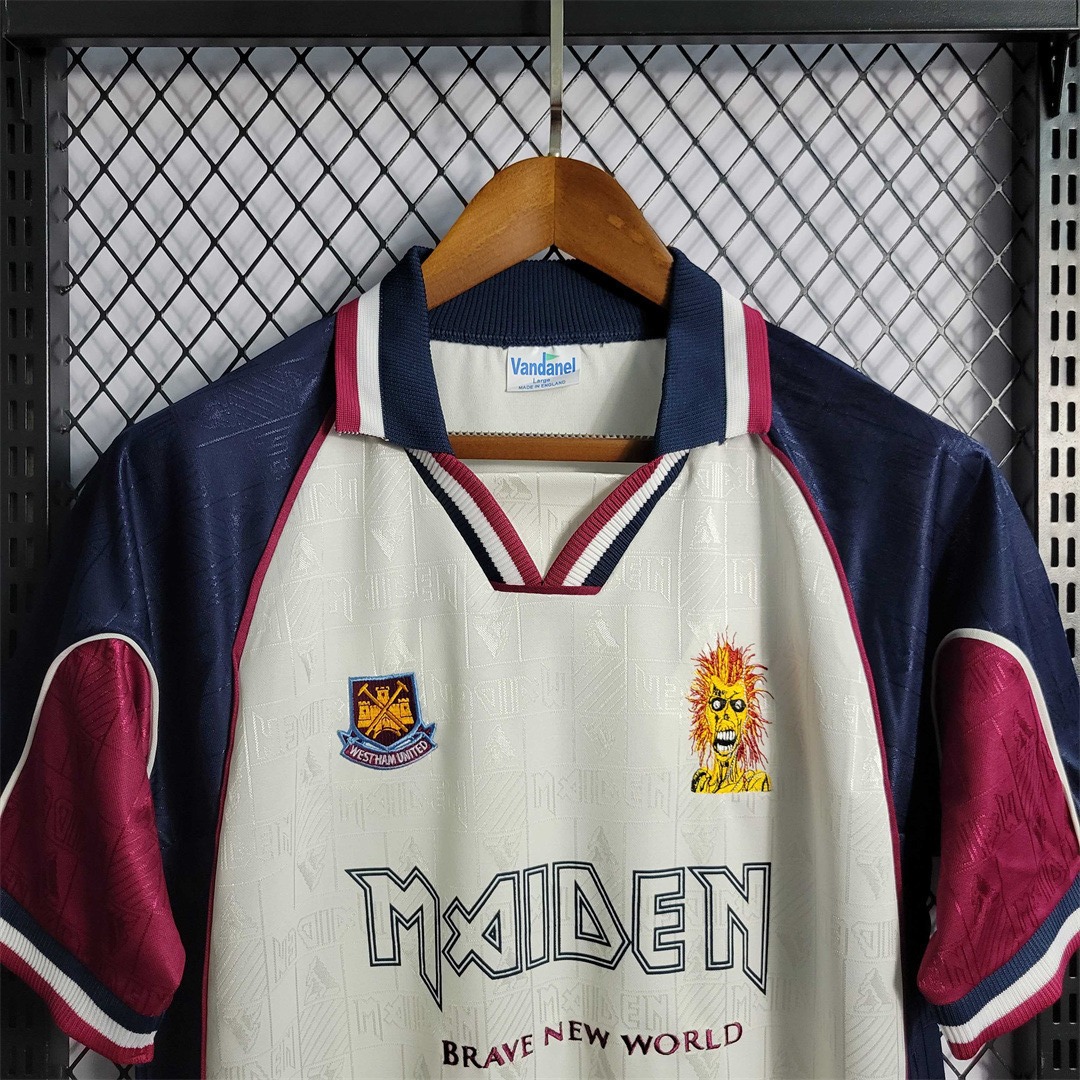 West Ham United Retro Football Jersey Iron Maiden Away Joint Board Shirt 1999/01 - Ujersey NHL