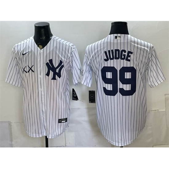 Men's New York Yankees x KAWS #99 Aaron Judge White Stadium Stitched Baseball Jersey - Ujersey