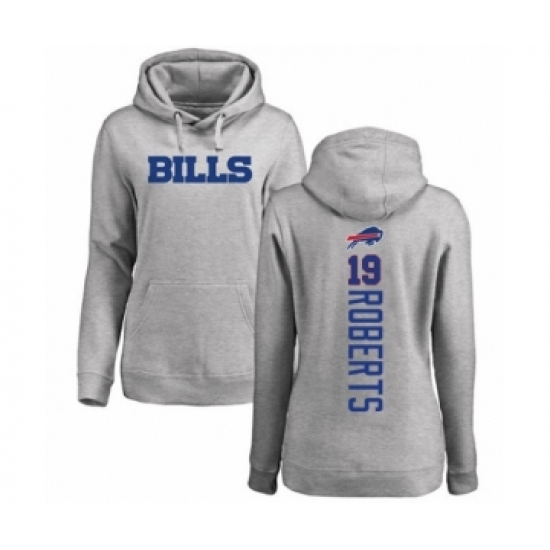 Football Women's Buffalo Bills #19 Andre Roberts Ash Backer Pullover Hoodie - Ujersey