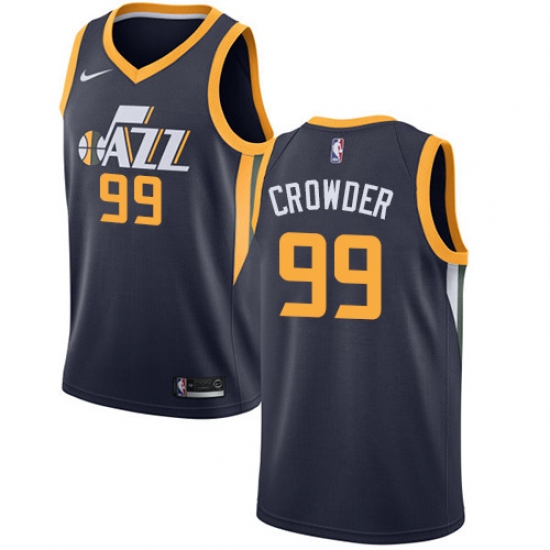 Men's Nike Utah Jazz #99 Jae Crowder Swingman Navy Blue Road NBA Jersey - Icon Edition - Ujersey