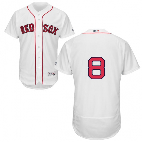 Men's Majestic Boston Red Sox #8 Carl Yastrzemski White Home Flex Base Authentic Collection MLB Jersey - Ujersey