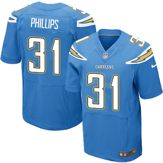 Men's Nike Los Angeles Chargers #31 Adrian Phillips Elite Electric Blue Alternate NFL Jersey - Ujersey