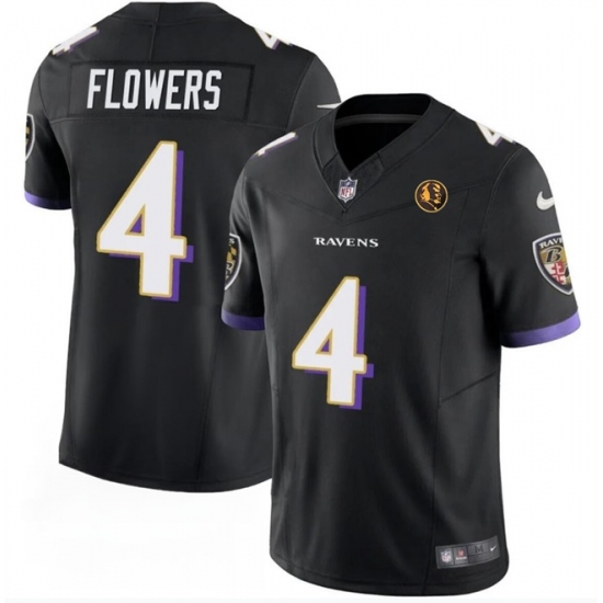 Men's Baltimore Ravens #4 Zay Flowers Black 2023 F.U.S.E. John Madden Vapor Limited Football Stitched Jersey - Ujersey