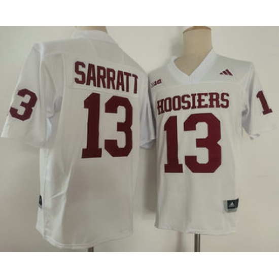 Men's Indiana Hoosiers #13 Elijah Sarratt Limited White FUSE College Football Jersey - Ujersey