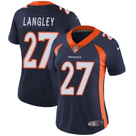 Women's Nike Denver Broncos #27 Brendan Langley Navy Blue Alternate Vapor Untouchable Limited Player NFL Jersey - Ujersey