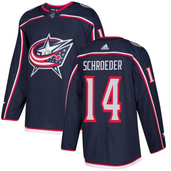 Youth Adidas Columbus Blue Jackets #14 Jordan Schroeder Premier Navy Blue Home NHL Jersey - Ujersey