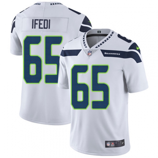 Youth Nike Seattle Seahawks #65 Germain Ifedi White Vapor Untouchable Limited Player NFL Jersey - Ujersey
