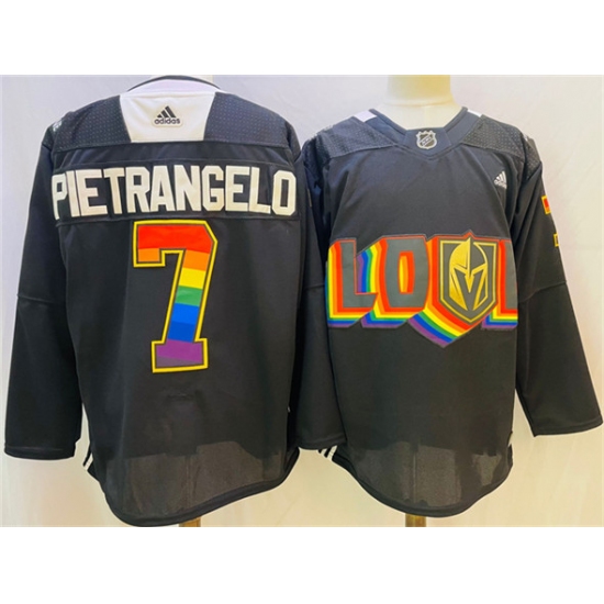 Men's Vegas Golden Knights #7 Alex Pietrangelo Black 2024-25 Home Stitched Hockey Jersey - Ujersey