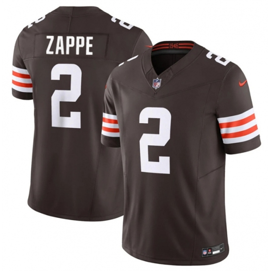 Men's Cleveland Browns #2 Bailey Zappe Brown 2024 F.U.S.E. Vapor Limited Stitched Football Jersey - Ujersey