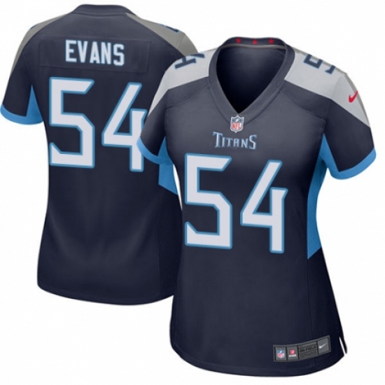 Women's Nike Tennessee Titans #54 Rashaan Evans Game Navy Blue Team Color NFL Jersey - Ujersey