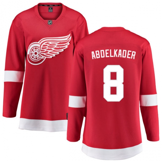 Women's Detroit Red Wings #8 Justin Abdelkader Fanatics Branded Red Home Breakaway NHL Jersey