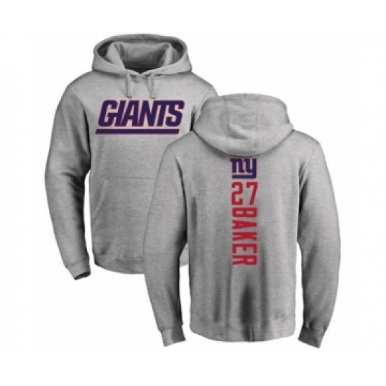Football New York Giants #27 Deandre Baker Ash Backer Pullover Hoodie - Ujersey