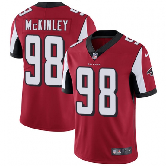 Men's Nike Atlanta Falcons #98 Takkarist McKinley Red Team Color Vapor Untouchable Limited Player NFL Jersey - Ujersey