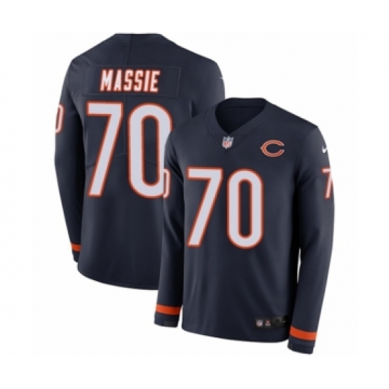 Men's Nike Chicago Bears #70 Bobby Massie Limited Navy Blue Therma Long Sleeve NFL Jersey - Ujersey