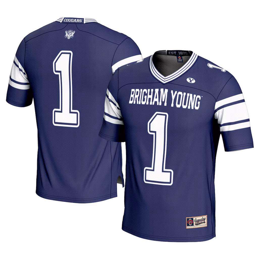 Youth GameDay Greats #1 Navy BYU Cougars Football Jersey - Ujersey Shop