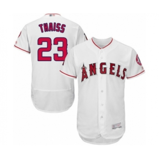 Men's Los Angeles Angels of Anaheim #23 Matt Thaiss White Home Flex Base Authentic Collection Baseball Player Jersey - Ujersey