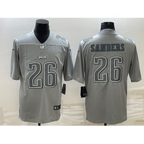 Men's Philadelphia Eagles #26 Miles Sanders Gray Atmosphere Fashion Stitched Jersey - Ujersey