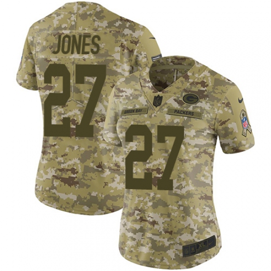 Women's Nike Green Bay Packers #27 Josh Jones Limited Camo 2018 Salute to Service NFL Jersey - Ujersey