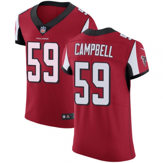 Men's Nike Atlanta Falcons #59 De'Vondre Campbell Red Team Color Vapor Untouchable Elite Player NFL Jersey - ujerseystore