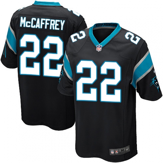 Men's Nike Carolina Panthers #22 Christian McCaffrey Game Black Team Color NFL Jersey - Ujersey