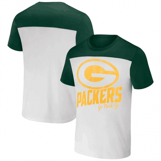 Men's Green Bay Packers Cream Green X Darius Rucker Collection Colorblocked T Shirt - Ujersey