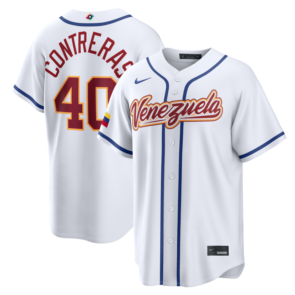 Men's Venezuela Baseball Willson Contreras Nike White 2026 World Baseball Classic Home Stadium Jersey - ujerseystore
