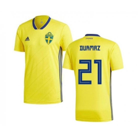 Sweden #21 Durmaz Home Kid Soccer Country Jersey