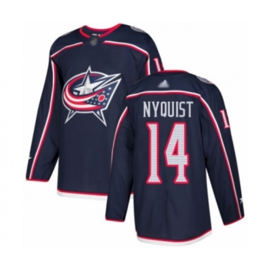 Youth Columbus Blue Jackets #14 Gustav Nyquist Authentic Navy Blue Home Hockey Jersey