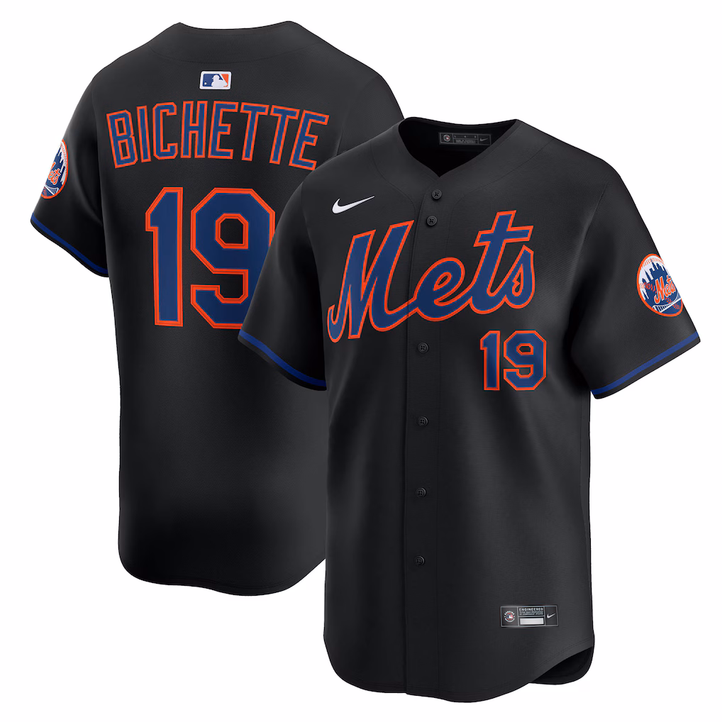 Men's New York Mets Bo Bichette Nike Black Alternate Limited Jersey - ujerseystore