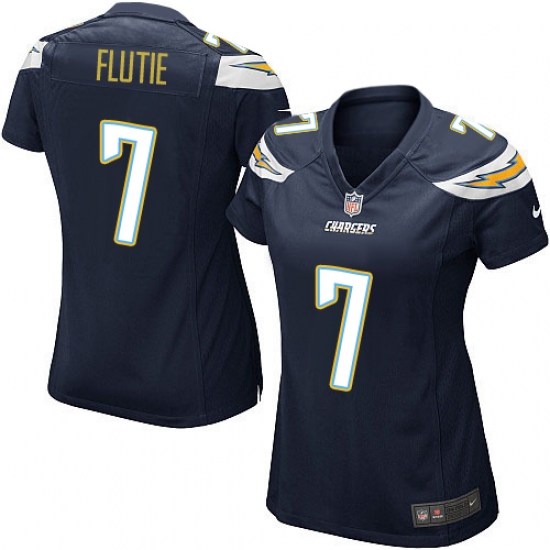 Women's Nike Los Angeles Chargers #7 Doug Flutie Game Navy Blue Team Color NFL Jersey - Ujersey