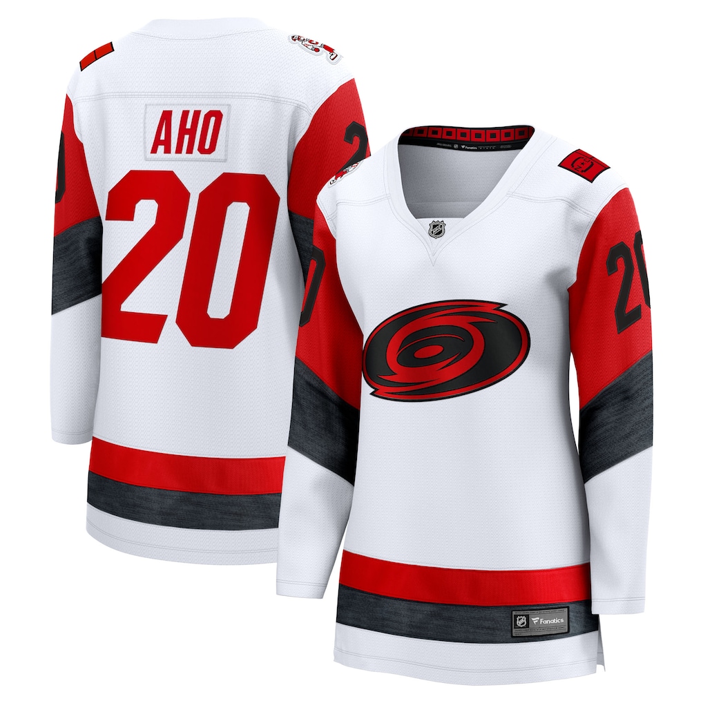 Women's Carolina Hurricanes Sebastian Aho Fanatics White Away Breakaway Jersey - ujerseystore