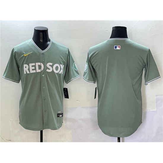 Men's Boston Red Sox Blank Green 2025 City Connect Limited Stitched Baseball Jersey - Ujersey
