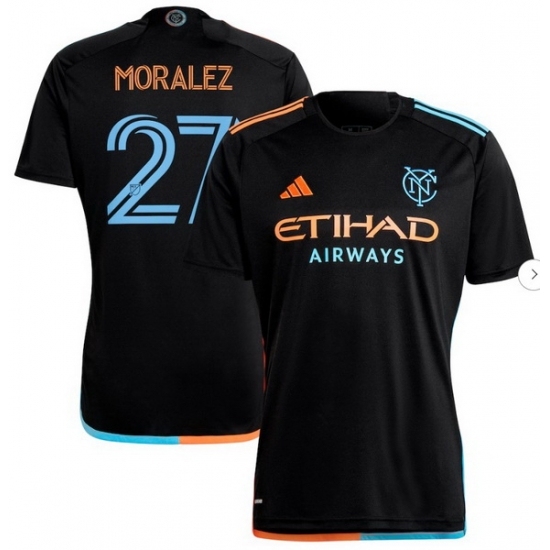 Men's New York City FC Maximiliano Moralez adidas Black 2024 24 7 Kit Replica Player Jersey - Ujersey