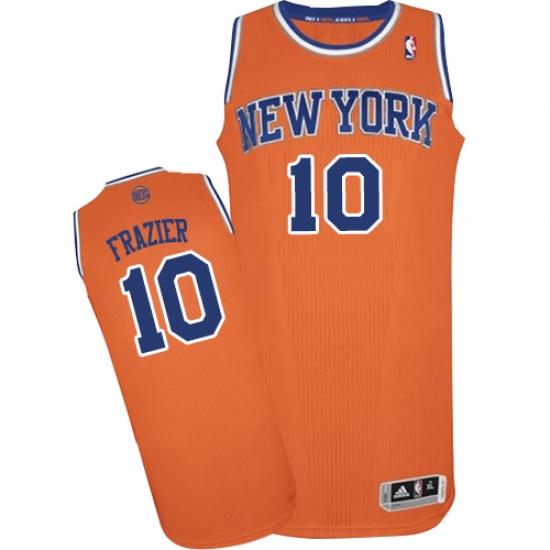 Men's Adidas New York Knicks #10 Walt Frazier Authentic Orange Alternate NBA Jersey - Ujersey