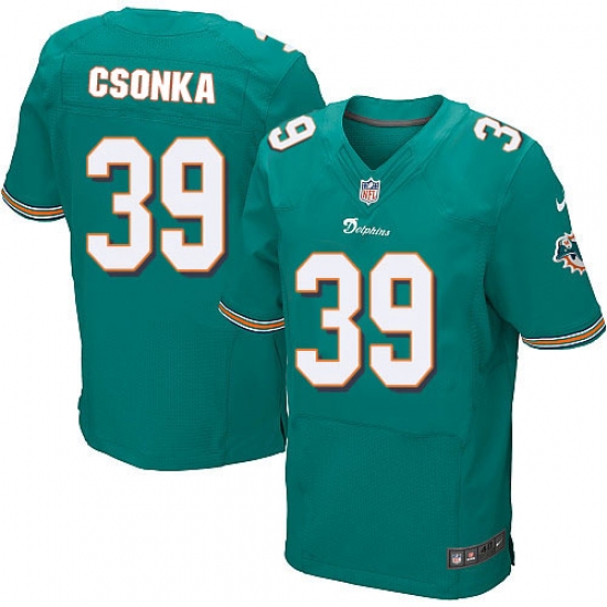 Men's Nike Miami Dolphins #39 Larry Csonka Elite Aqua Green Team Color NFL Jersey - Ujersey