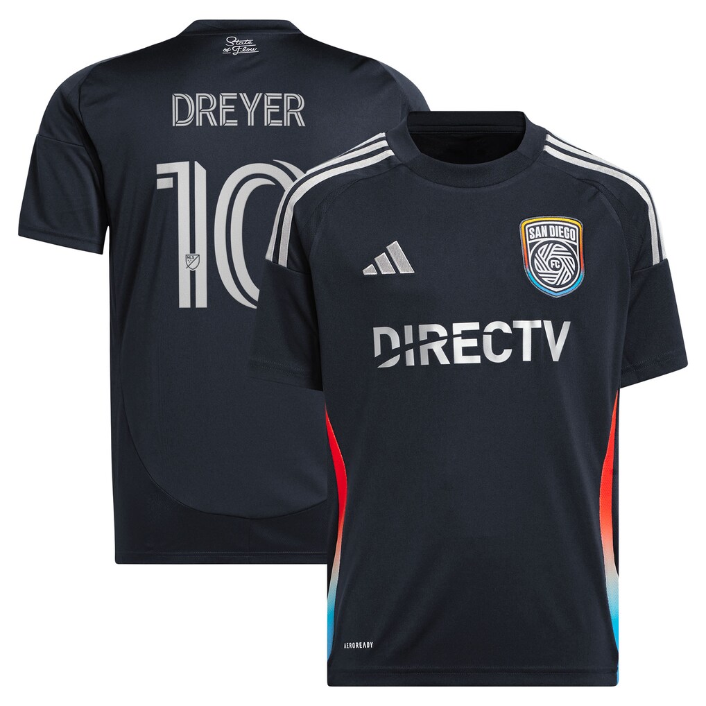 Youth San Diego FC Anders Dreyer adidas Navy 2025 State of Flow Replica Jersey - Ujersey