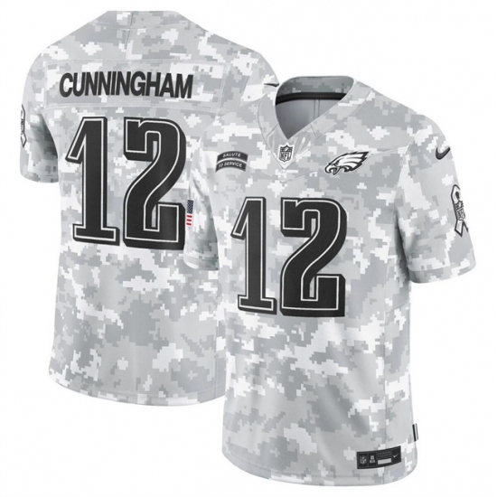 Men's Philadelphia Eagles #12 Randall Cunningham 2024 F.U.S.E Arctic Camo Salute To Service Limited Stitched Football Jersey - Ujersey