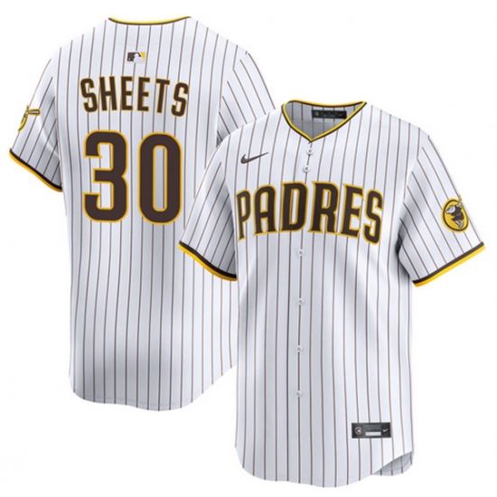 Men's San Diego Padres #30 Gavin Sheets White 2026 Home Limited Stitched Baseball Jersey - Ujersey