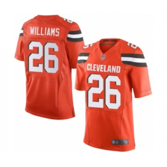 Men's Cleveland Browns #26 Greedy Williams Elite Orange Alternate Football Jersey - Ujersey