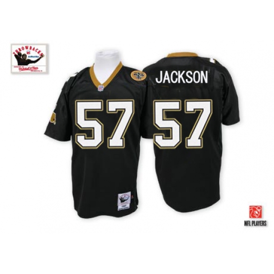 Mitchell And Ness New Orleans Saints #57 Rickey Jackson Black Authentic NFL Jersey - Ujersey