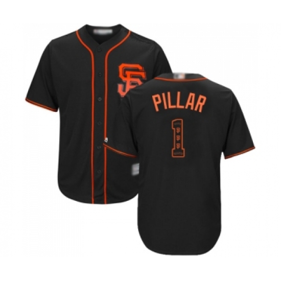 Men's San Francisco Giants #1 Kevin Pillar Authentic Black Team Logo Fashion Cool Base Baseball Jersey - Ujersey