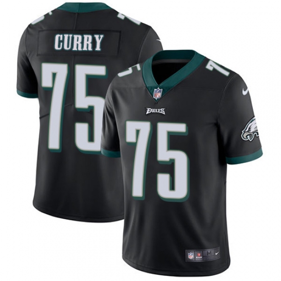 Men's Nike Philadelphia Eagles #75 Vinny Curry Black Alternate Vapor Untouchable Limited Player NFL Jersey