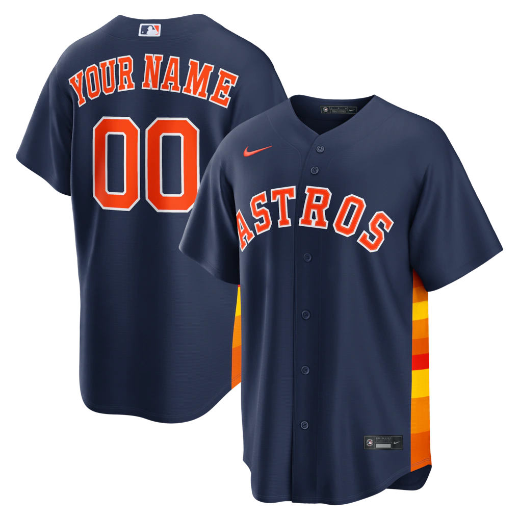 Men's Houston Astros Nike Navy Alternate Replica Custom Jersey - Ujersey Shop