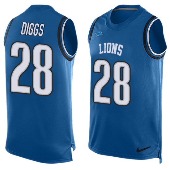 Men's Nike Detroit Lions #28 Quandre Diggs Limited Light Blue Player Name & Number Tank Top NFL Jersey - Ujersey