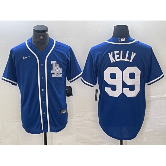 Men's Los Angeles Dodgers #99 Joe Kelly Blue Cool Base Stitched Baseball Jersey - Ujersey