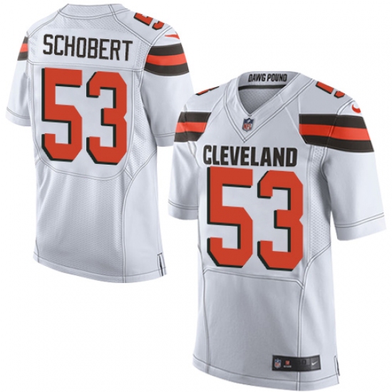 Men's Nike Cleveland Browns #53 Joe Schobert Elite White NFL Jersey - Ujersey