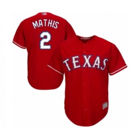 Youth Texas Rangers #2 Jeff Mathis Authentic Red Alternate Cool Base Baseball Player Jersey - Ujersey