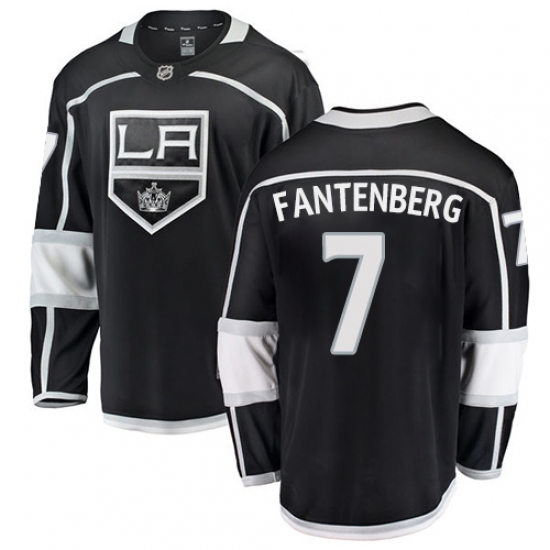 Youth Los Angeles Kings #7 Oscar Fantenberg Authentic Black Home Fanatics Branded Breakaway NHL Jersey - Ujersey