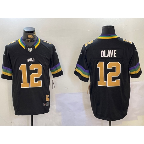 Men's New Orleans Saints #12 Chris Olave Black 2024 F.U.S.E. Vapor Limited Stitched Jerseys - Ujersey